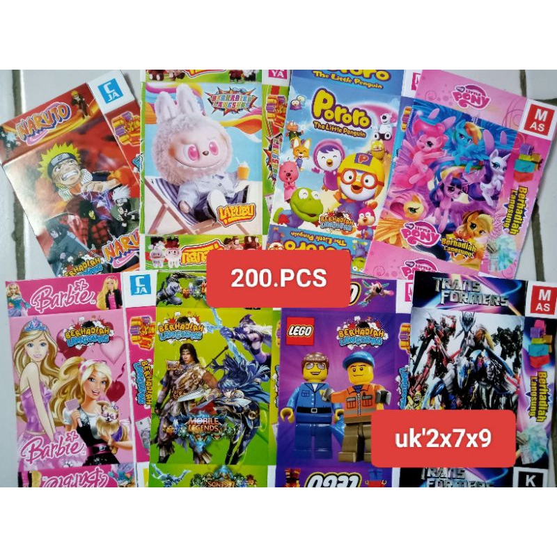 

200Pcs X Kotak Kado Karakter Kosongan Uk'2x7x9
