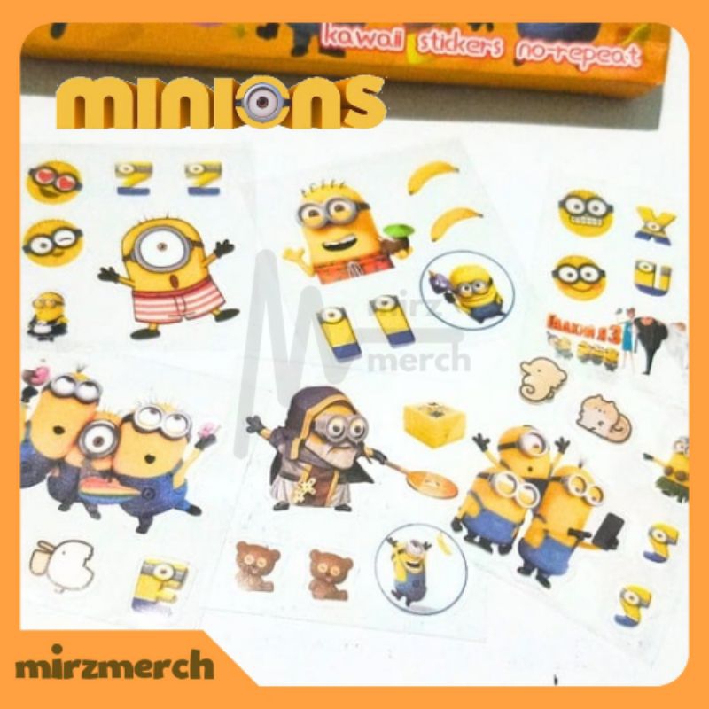 

Sticker Anak Karakter Minion Lucu Korea Aesthetic Ecer Isi 5 Lembar/10 Lembar Waterproof Murah