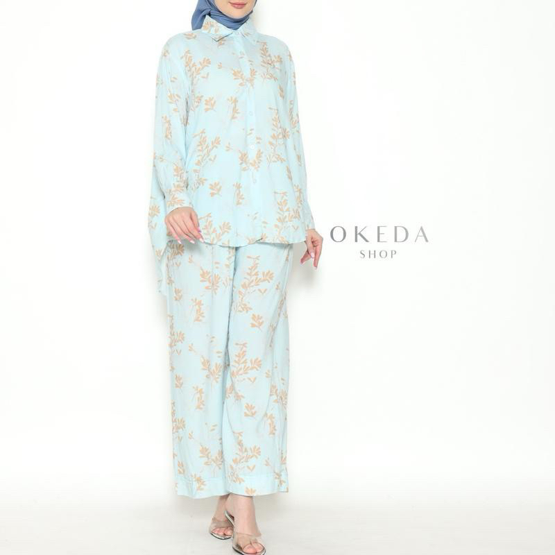 Okeda Shop Arnya Set Celana Linen Crinkle