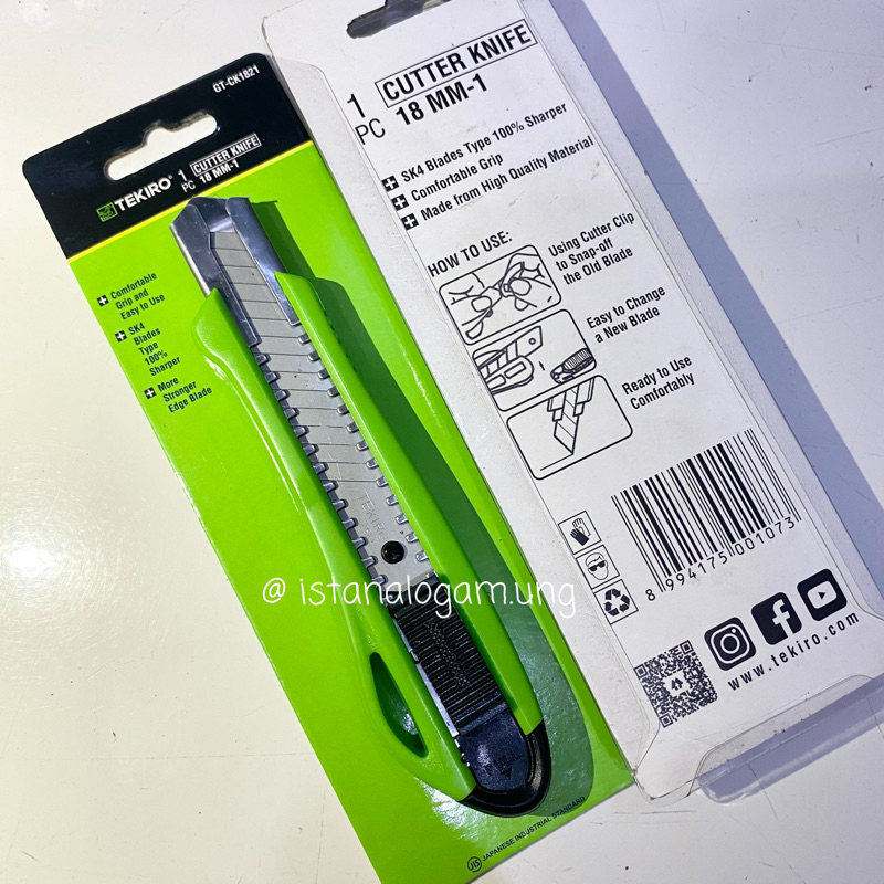 

TEKIRO PISAU CUTTER BESAR 18 MM / ALAT POTONG CUTTER KERTAS