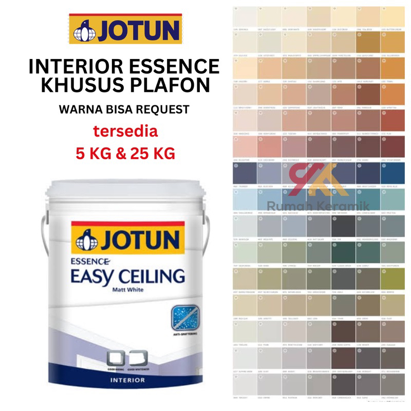 ESSENCE EASY CEILING Jotun Interior 5 KG & 25 KG | Cat Tembok Interior  / Cat Tembok Plafon Interior