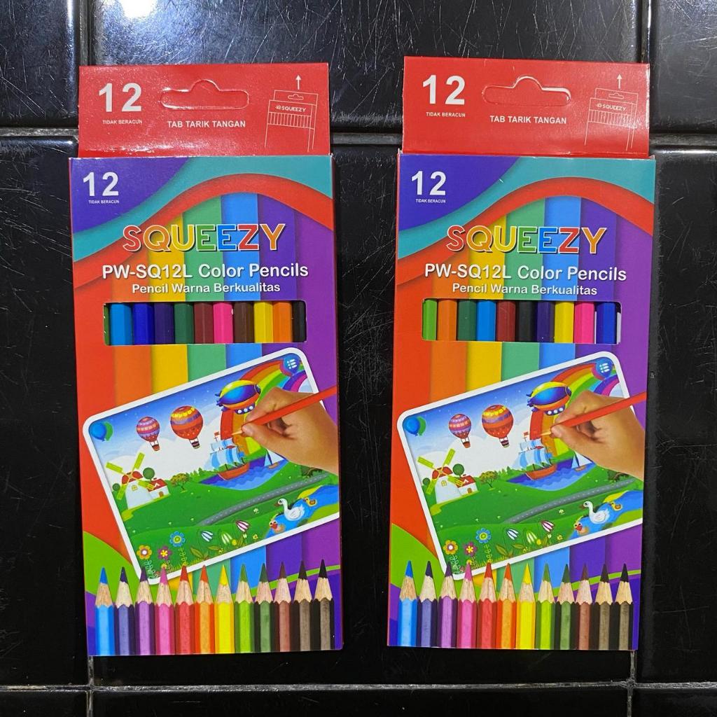 

Pensil Warna Color Pencil 12 Panjang Squeezy PW-SQ12L
