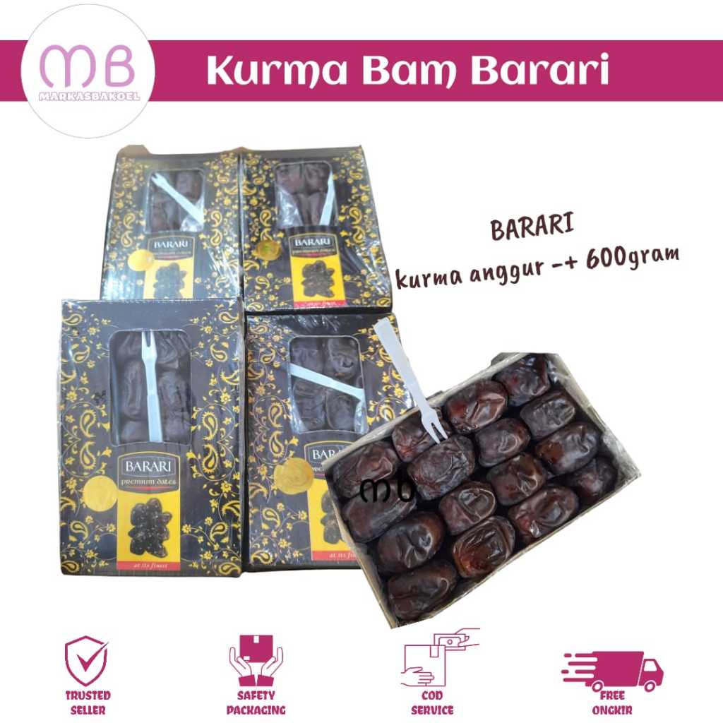 

PROMO KURMA BAM BARARI 600 GR / KURMA ANGGUR BARARI DAGING JUMBO TEBAL LEGIT PREMIUM KEMASAN DUS 600 GRAM TERMURAH