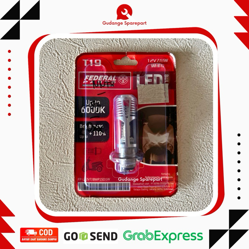 Bolam LED bebek/matic Federal T19 putih 12v 7/8w