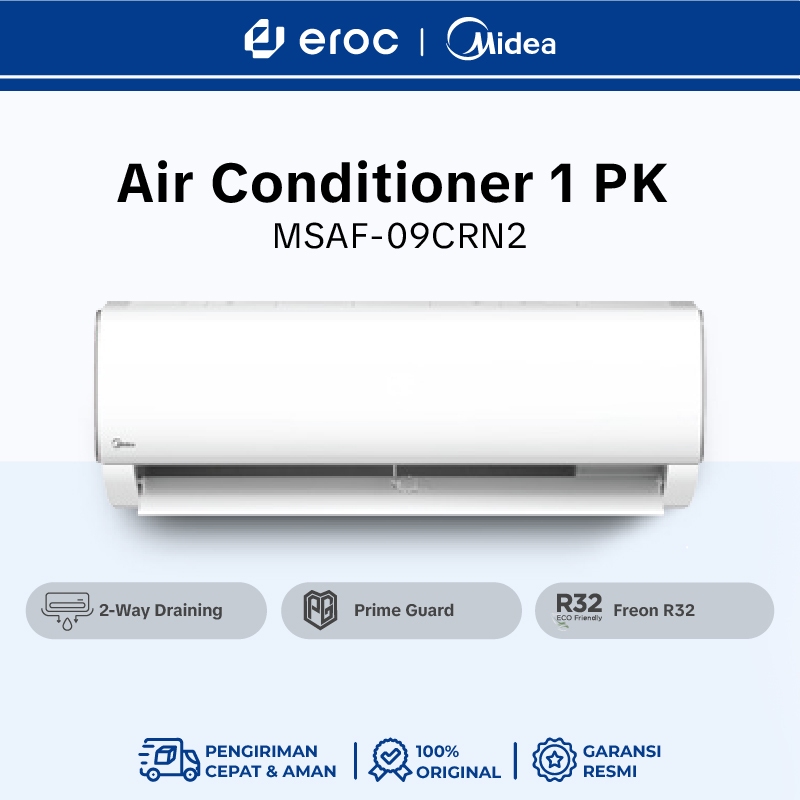 MIDEA AC Standard 1 PK R32 Series MSAF-09CRN2 Series (Unit Indoor & Outdoor)