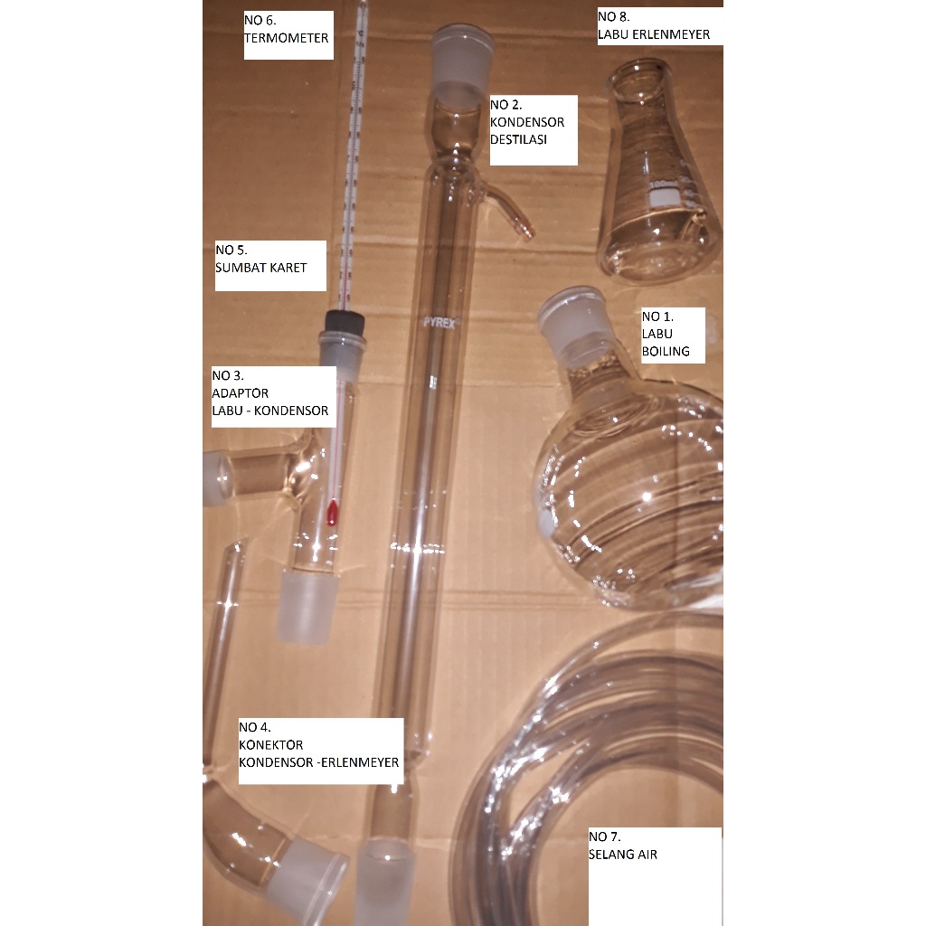 Destilasi set Pyrex labu 1 Liter