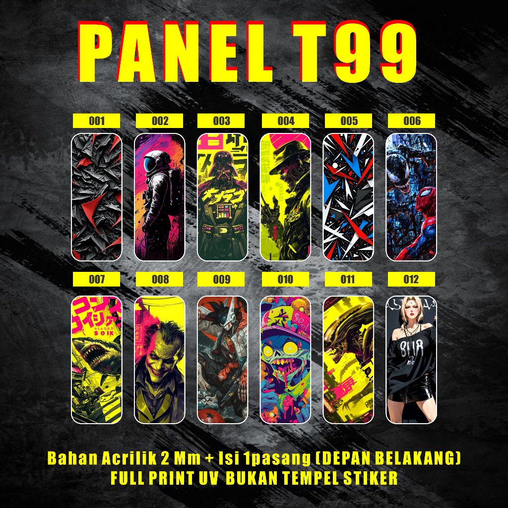 

Panel T99 Full Print UV Bukan Tempel Stiker
