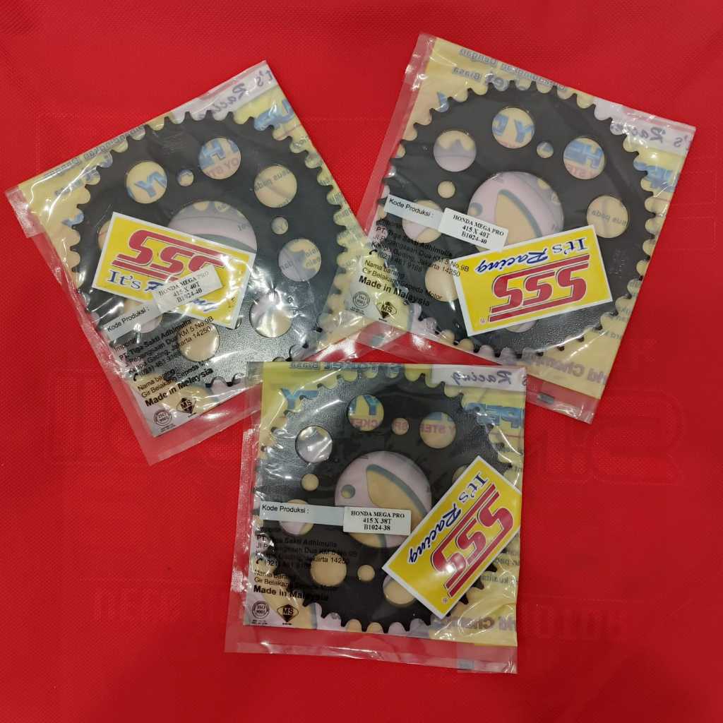 GIR GEAR BELAKANG SSS 415 428 BLACK STEEL (HITAM) MEGAPRO / CB150R 4 HOLE/ VERZA / TIGER / SONIC / S