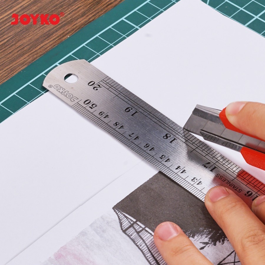 

Penggaris Besi JOYKO Stainless Steel Ruler 15 30 40 50 60 100 cm