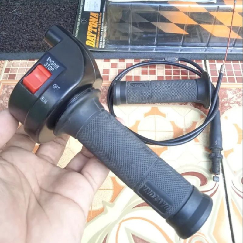 Gas spontan original Daytona Japan On/Off Switch Universal 1 kabel (include original Handgrip dan or
