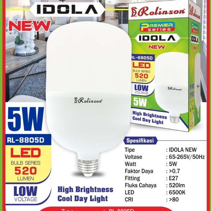 Lampu LED Bulb 5 Watt Rolinson RL-8805DW IDOLA Premier Series Bohlam