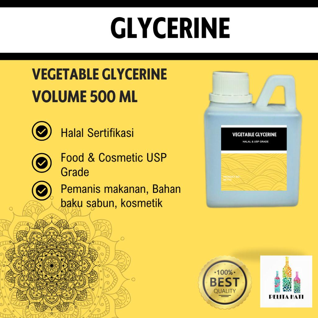 Vegetable Glycerin / Glycerin / VG Halal USP Grade 500 ml dan 1 Liter