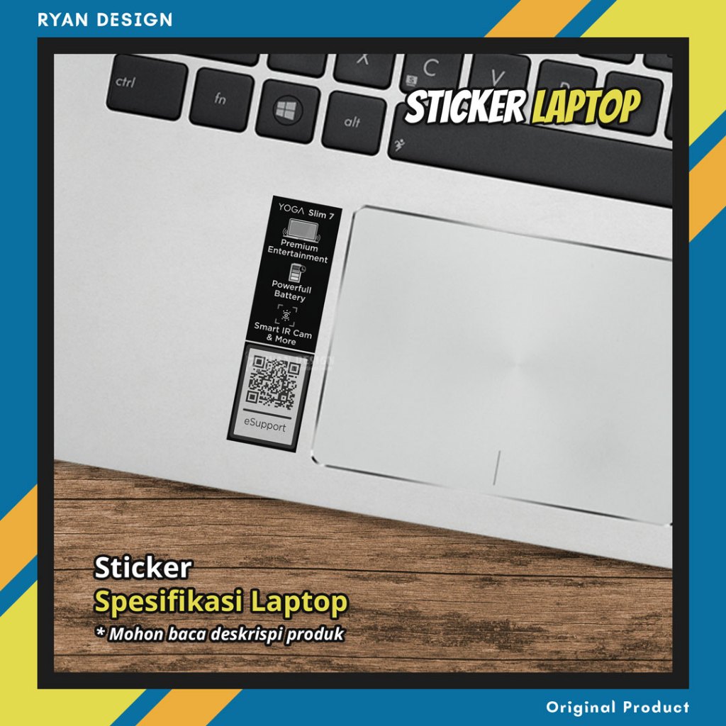 Stiker Logo Laptop Lenovo Yoga Slim 7 Stiker Spesifikasi Fitur Laptop Stiker Nvidia RTX GTX Intel Am