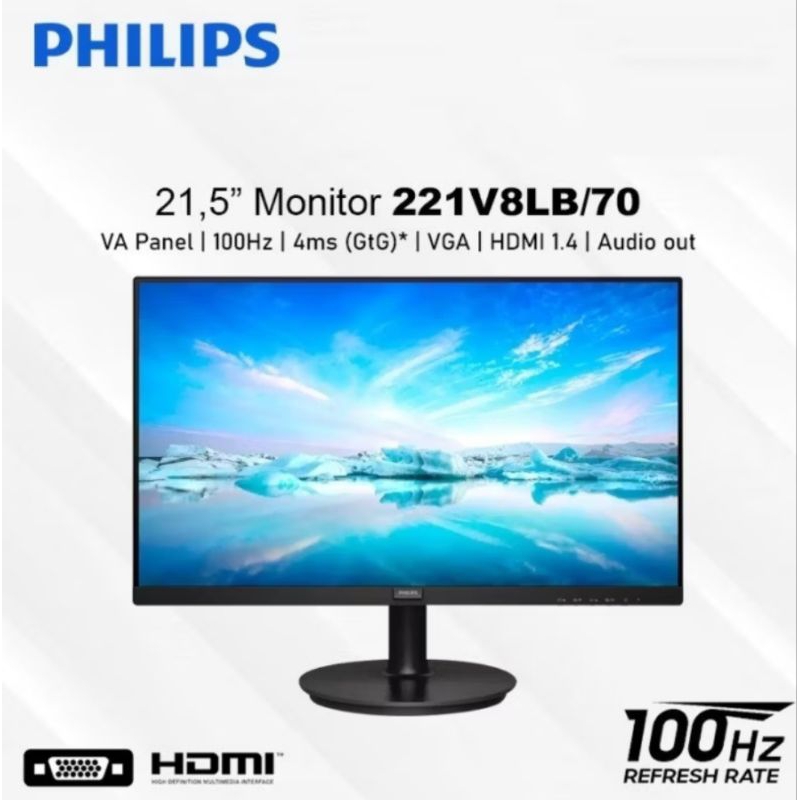 monitor led philip 22in vga dan hdmi