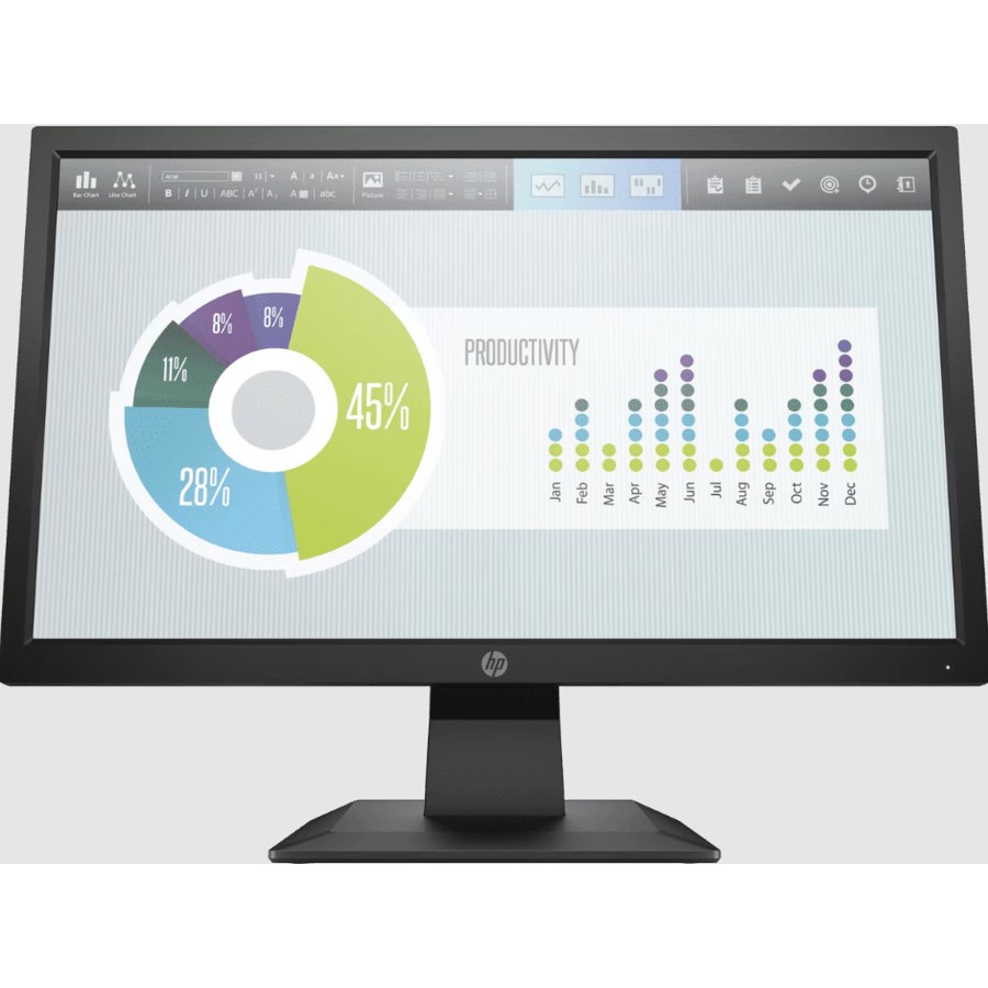 LED Monitor HP P204v 19.5 inch HD+ Monitor TN 20" 100% BARU GARANSI RESMI