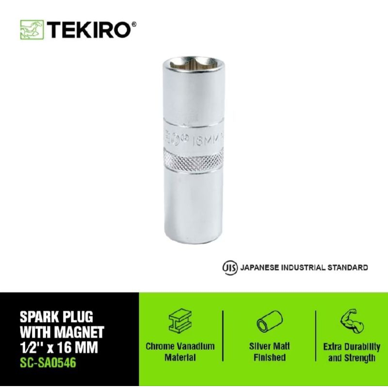 TEKIRO Kunci Busi Magnet  1/2" 16MM Kunci Busi 16