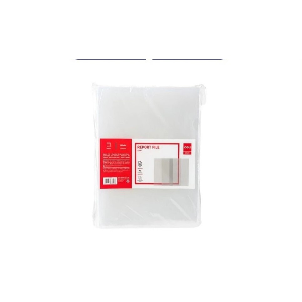 Map L Clear Sleeve DELI 5707 A4 Tebal Bening Report File