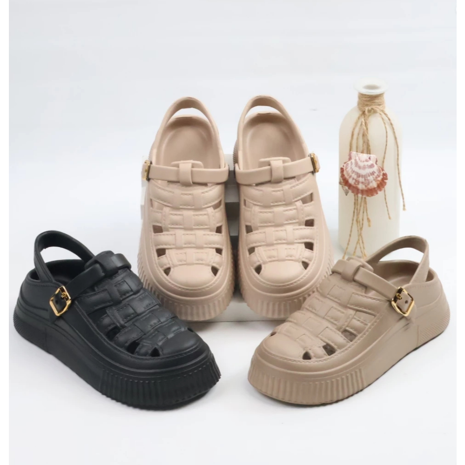 Sandal Wanita Wedges Tinggi FUJI Sandal Baim Wedges Sandal Jelly Wanita Anti-selip Sandal Tinggi