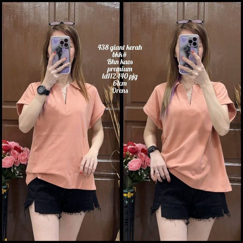 438 Kaos Kerah Bangkok Import Wanita/Atasan/Baju