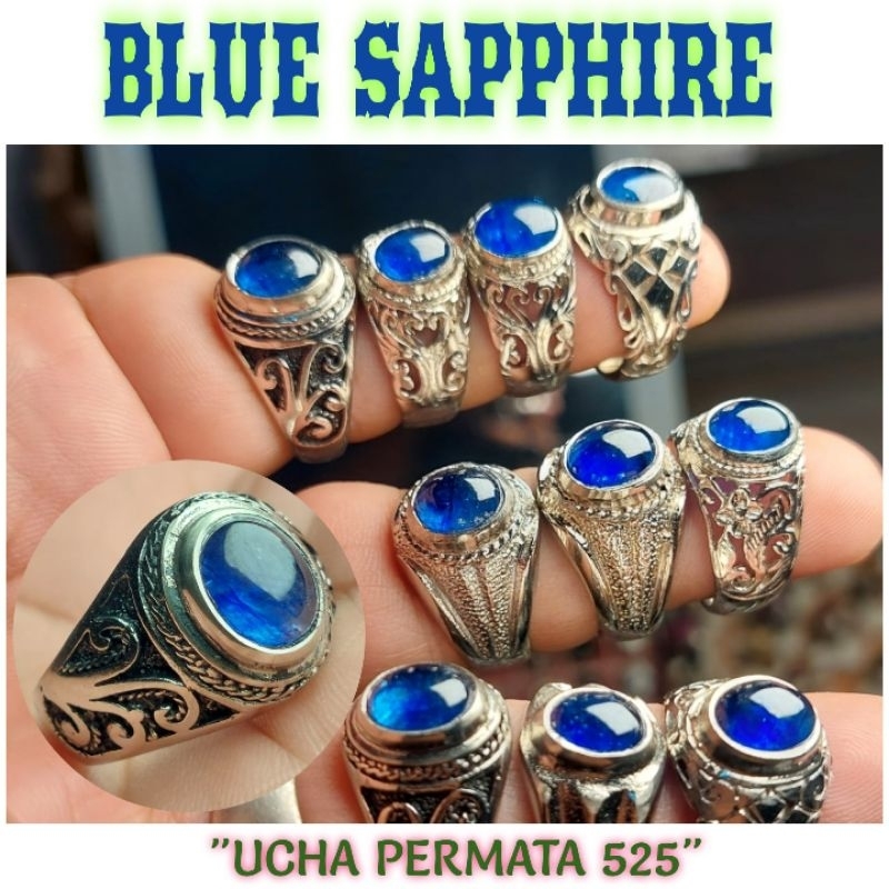 Batu cincin natural permata blue safir afrika murah