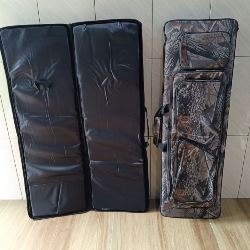 Tas senapan kotak plus saku pompa camo 100cm