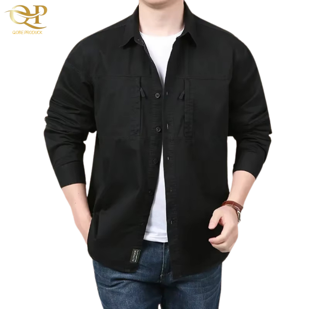 Kemeja Tactical Pria Lengan Panjang / Kemeja Tactical / Kemeja Pria / Kemeja Hitam / Kemeja Tactical