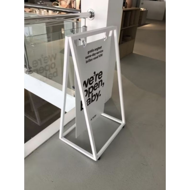 stand banner besi hollow stand banner pengait logo usaha