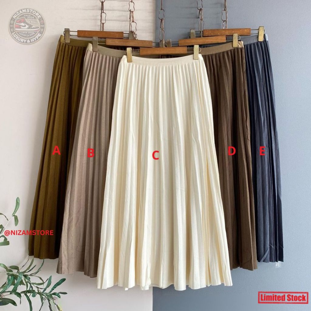 Nizamstore Rok Plisket Kaos Premium Import – Fit XL, Nyaman dan Stylish