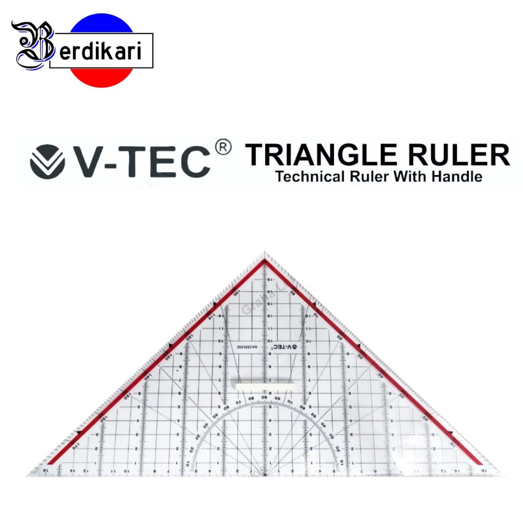 

V-TEC Triangle Ruler Penggaris Segitiga Pegangan 2333.32