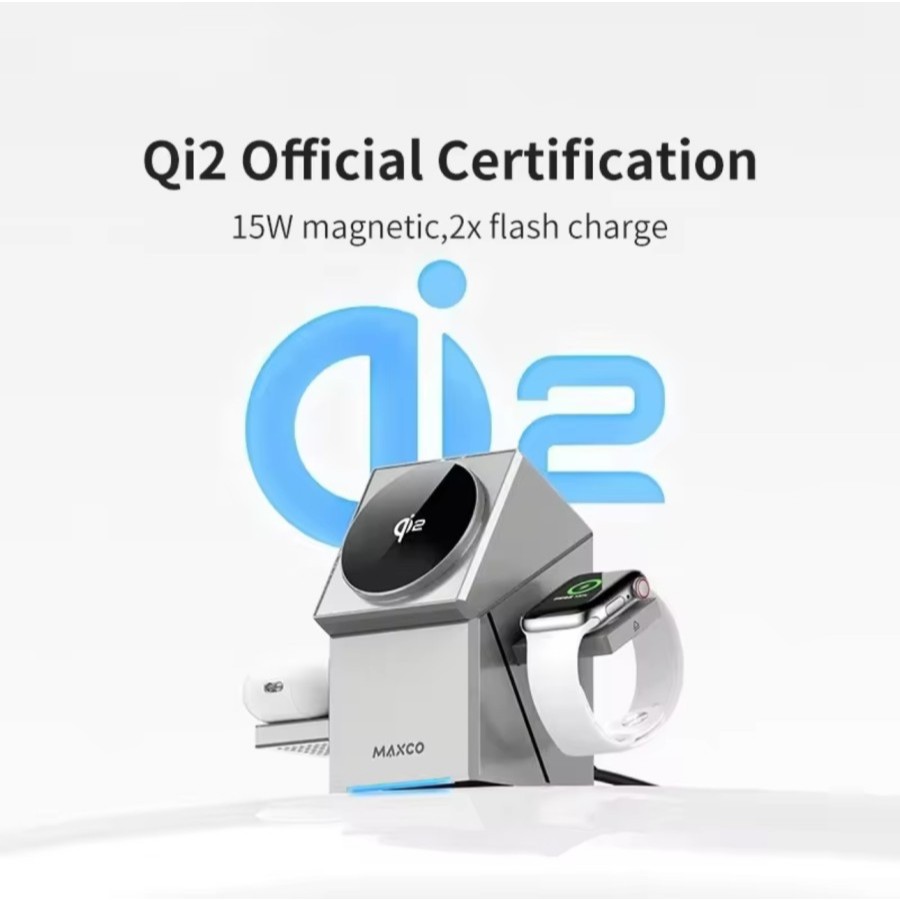 Wireless Charging 3 in 1 Charging Station Fast Charging 15W Q12 Mag Qube  6 in1 Magnetic Magsafe Wir