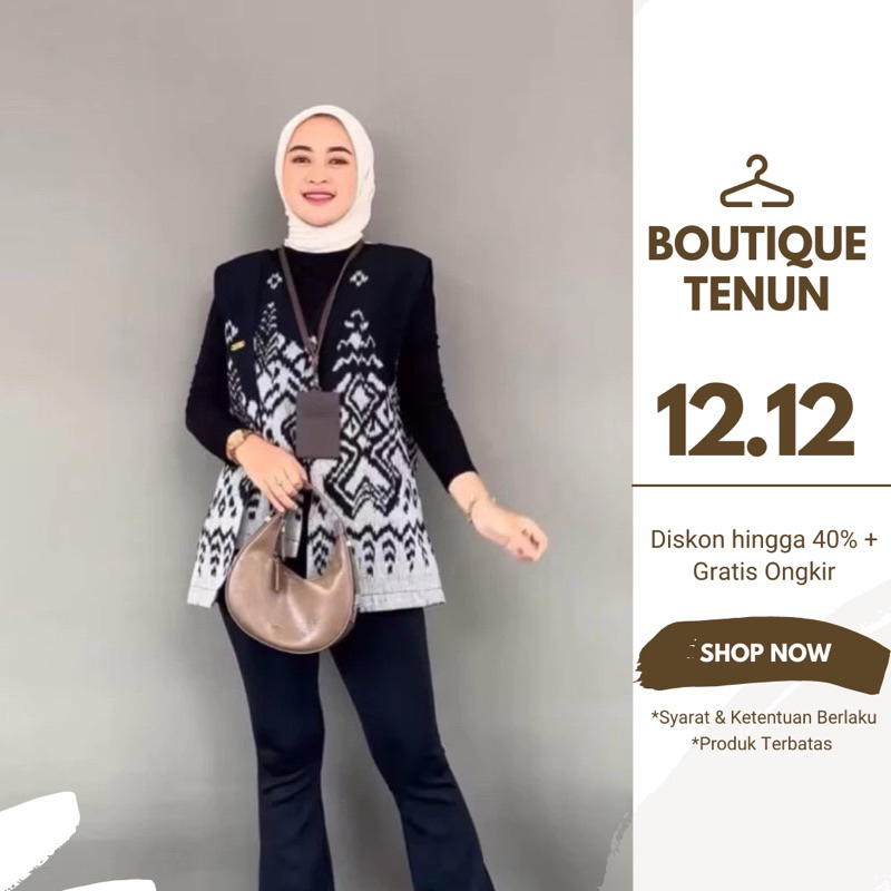 VEST TENUN ETNIK WANITA MODERN / OUTER TENUN / ROMPI TENUN / OUTER KERJA