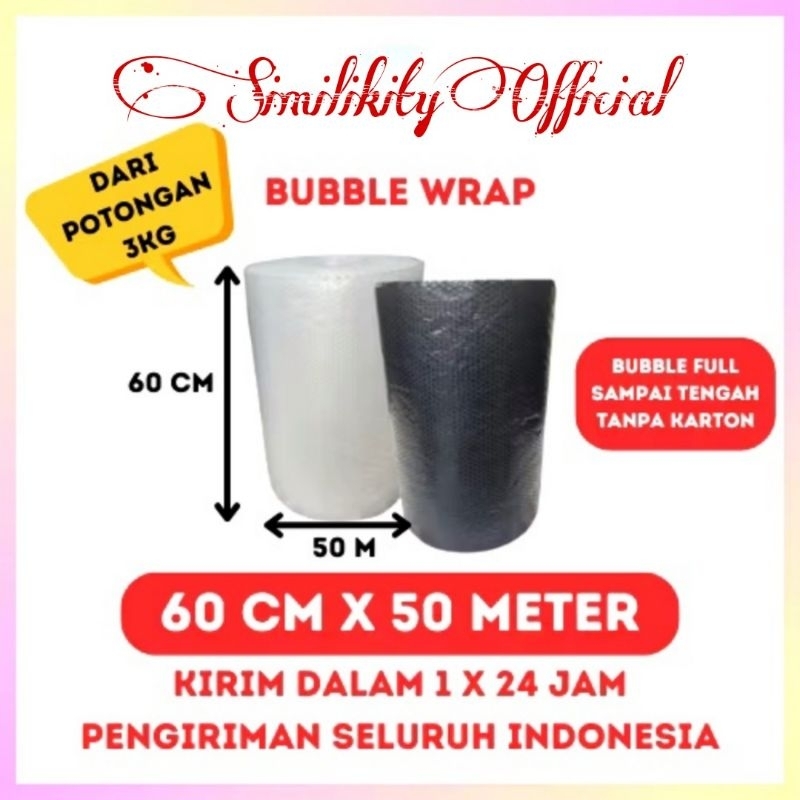 

BUBBLE WRAP 60CM×50METER TEBAL BENING HITAM INSTAN SIAP KIRIM
