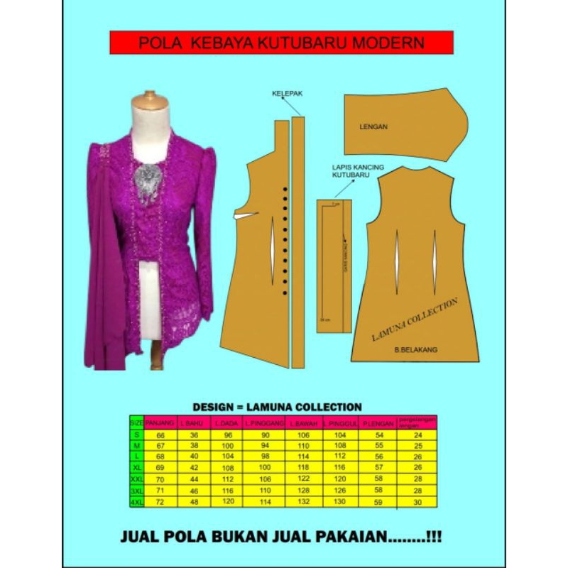 pola kebaya kutu baru trending