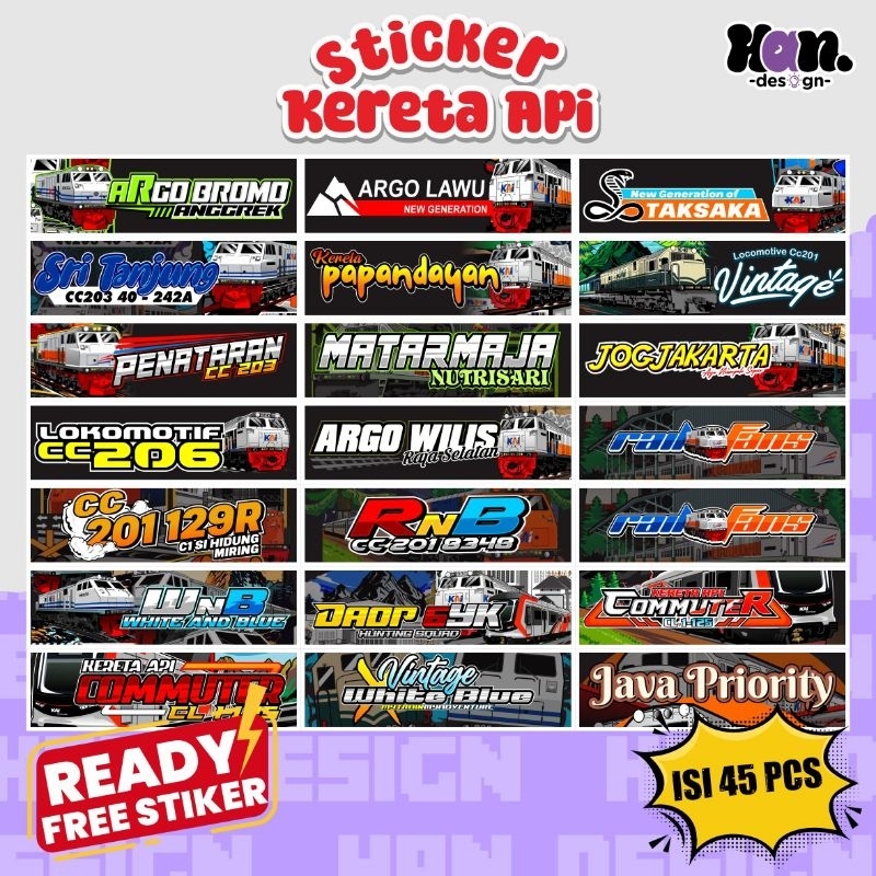 

(free sticker isi 45)CETAK PAKET STICKER HOLOGRAM KERETA API INDONESIA STIKER KAI FANS TERBARU TERKINI