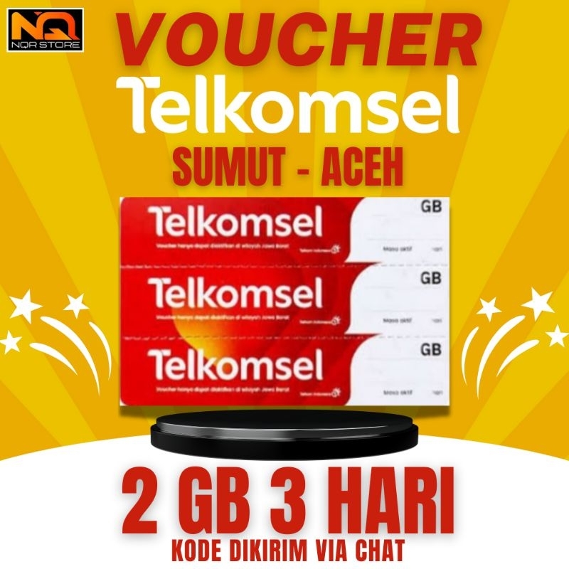 Voucher Telkomsel Termurah Sumut - Aceh 2 GB 3 Hari (Kirim Fisik)