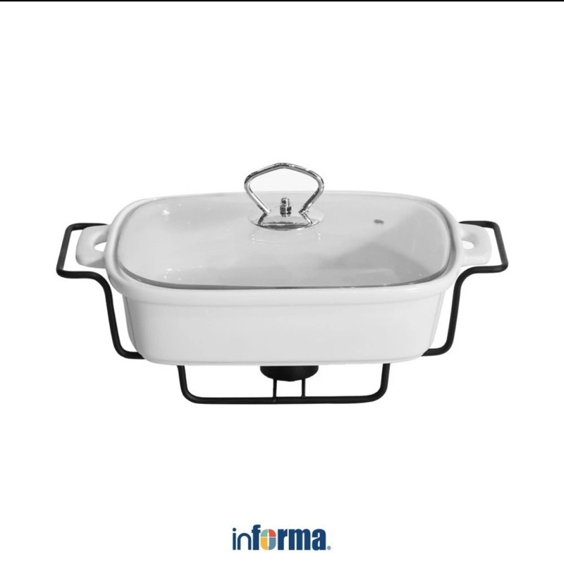 Informa Appetite 28 cm Casserole Penghangat Makanan Rectangle Food Warmer Wadah Saji Dengan Penghang