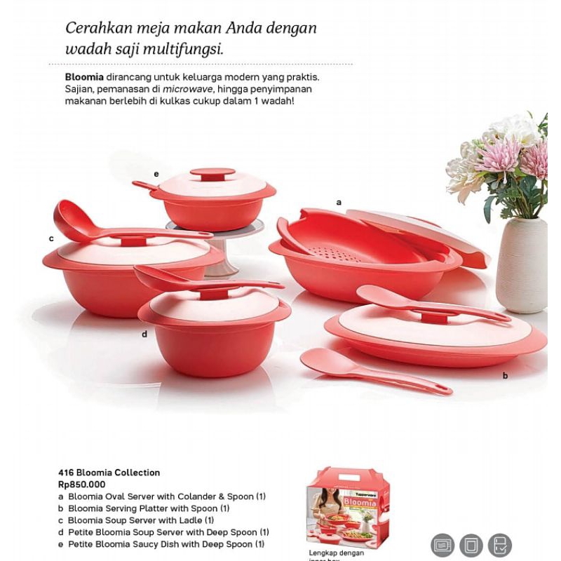 Bloomia collection tupperware set / tempat penyajian makanan