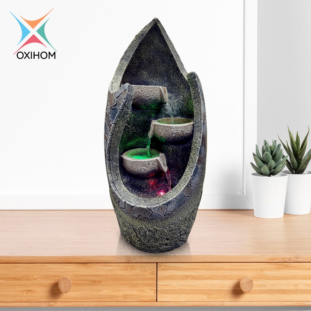 Oxihom W201 Water Fountain Ornament Articles Taman Air Mancur Mini Garden Abstrak Dekorasi Indoor da