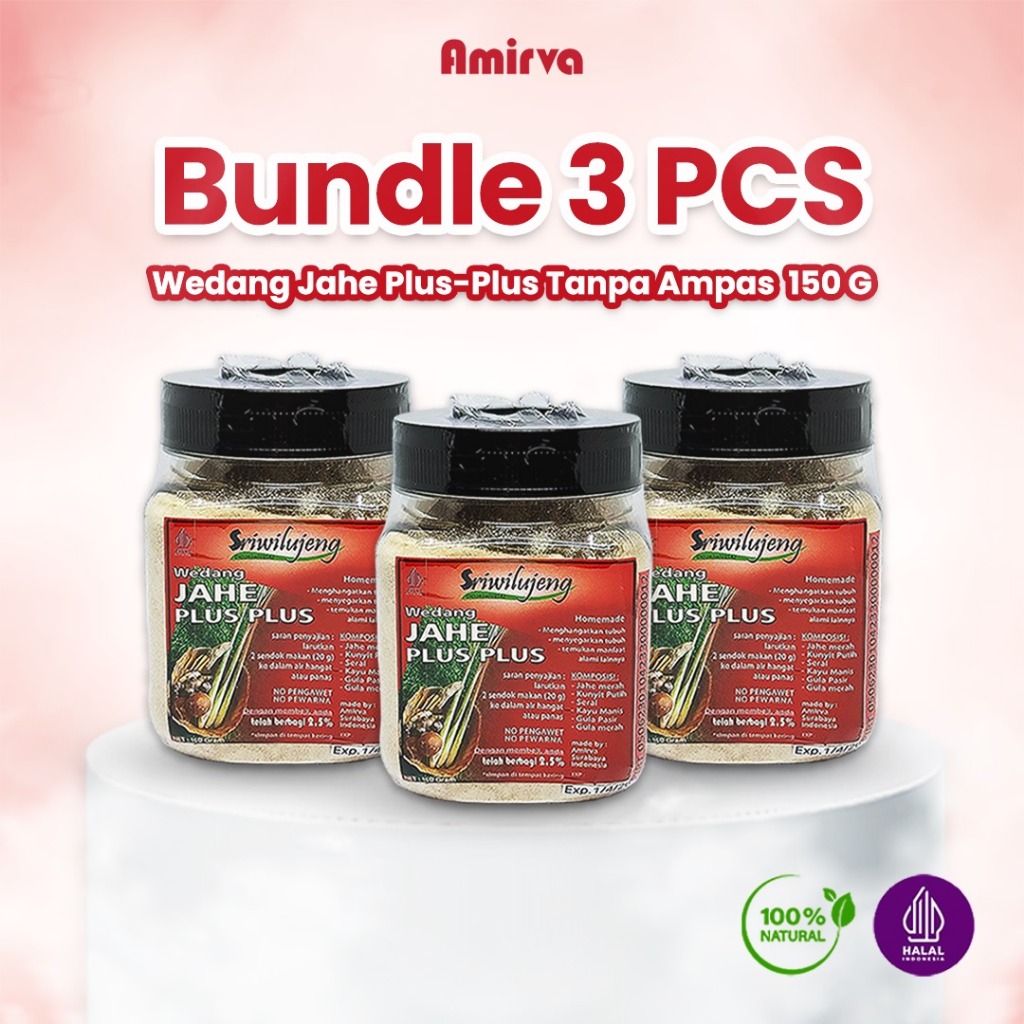

Paket Wedang Jahe Merah Plus Plus Sriwilujeng 3 PCS, Sereh,Kayu Manis Tanpa Ampas 150g Lebih Praktis