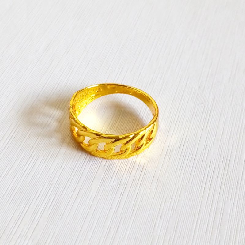 cincin fashion jewelry perhiasan warna gold 24k