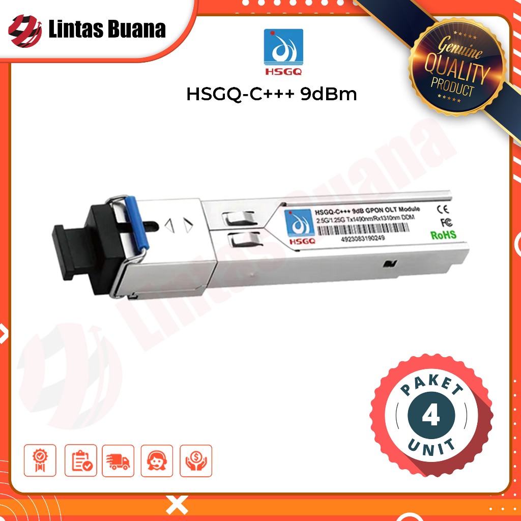 Paket 4 Pcs - HSGQ GPON SFP MODULE C++++ 9db ( HSGQ-C+++ 9dbm Gpon OLT Module )