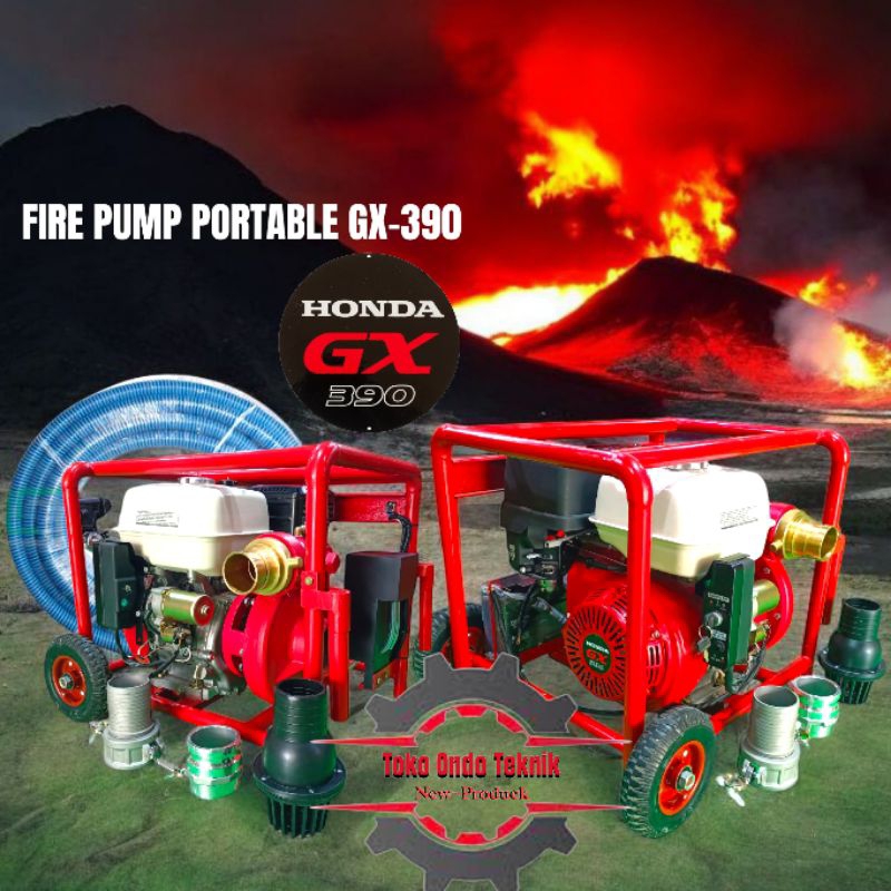 Pompa Pemadam Honda Gx-390 Tekanan Tinggi Elektrik Stater Siap Pakai Otomatis