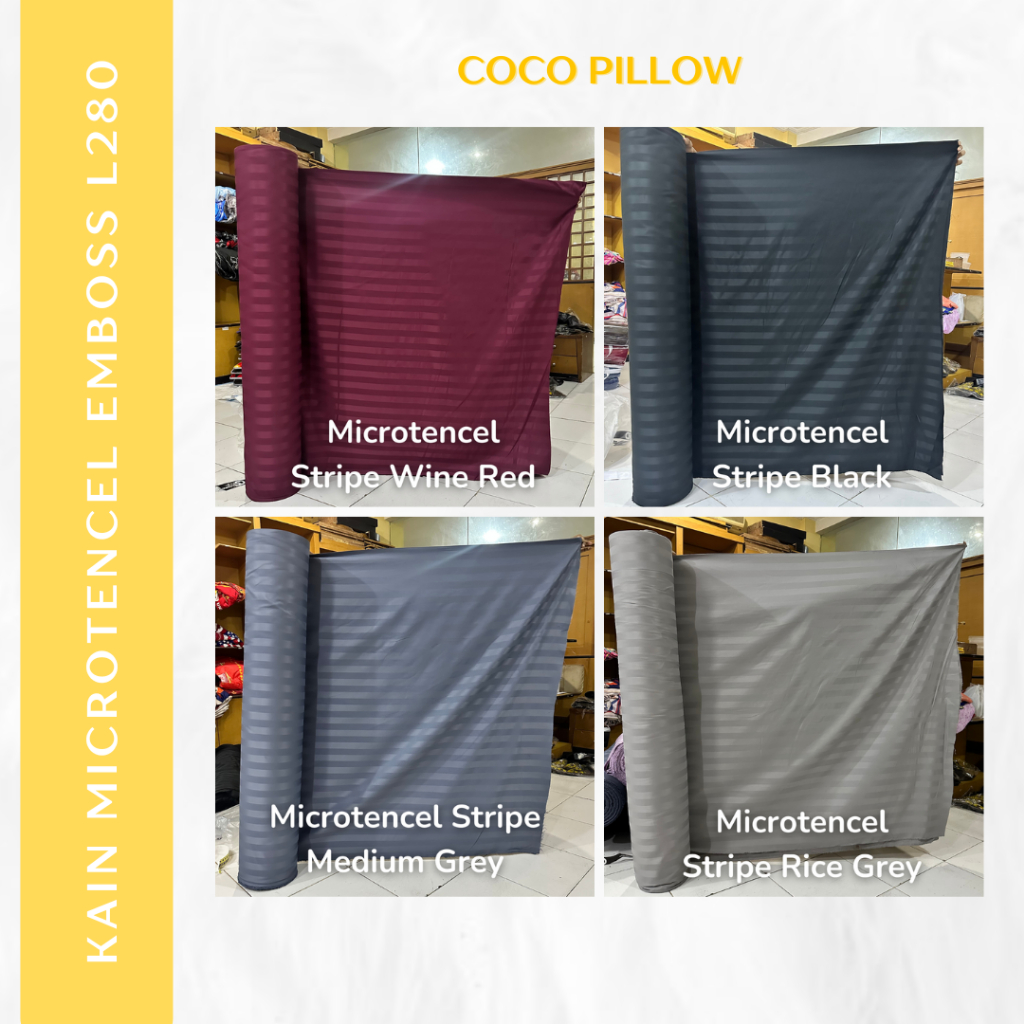 Kain Katun Microtencel / Micro Tencel Premium Polos Emboss 130GSM Lebar 280 cm