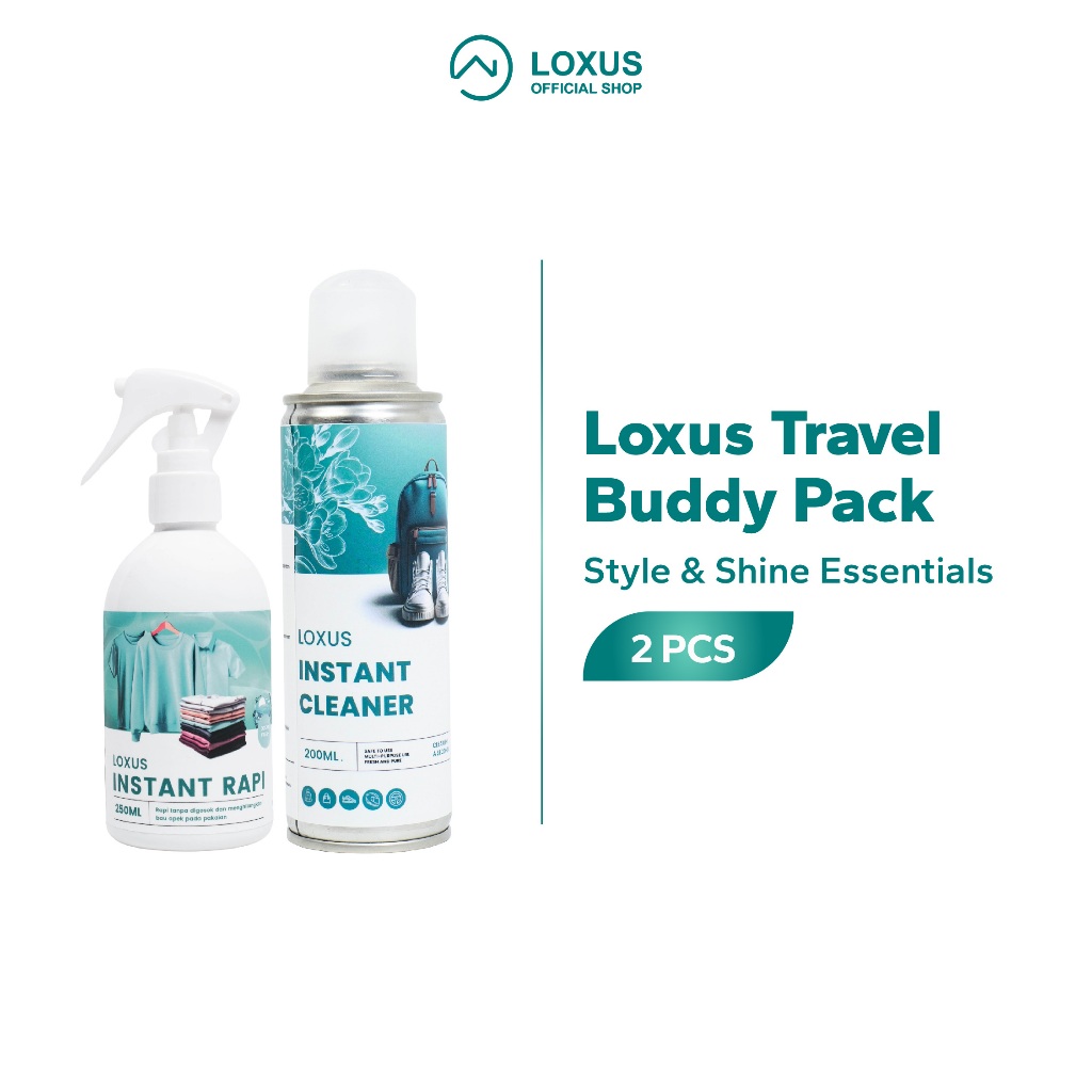 Loxus Travel Buddy Pack - Loxus Instant Rapi dan Loxus Instant Cleaner