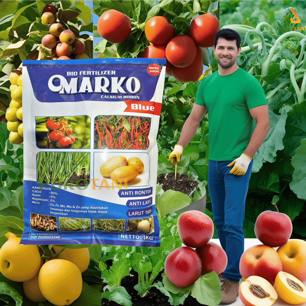 Marko 1 kg Pupuk Kalsium Boron Nutrisi Pencegah Layu Rontok Layu Calsium Blue