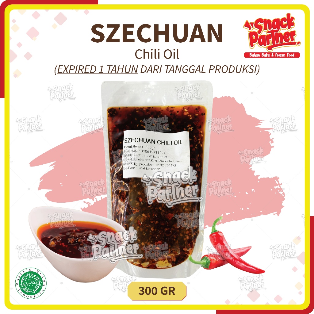 

SZECHUAN CHILI OIL 300 GR / Pouch - Minyak Cabe Cabai Hot Pedas