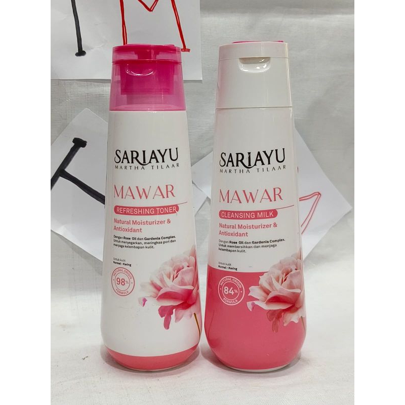 Pembersih Wajah SARIAYU MAWAR Refreshing Toner & Milk Cleanser 150 ML