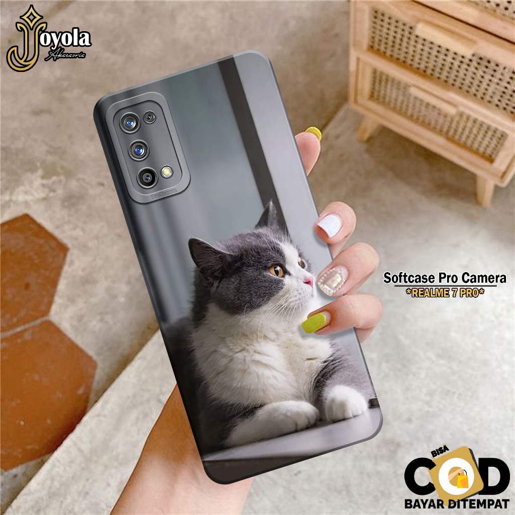 JOYOLA Case REALME 7 PRO - Fashion Case Kucing - Softcase REALME 7 PRO - Pro Camera - Casing REALME 