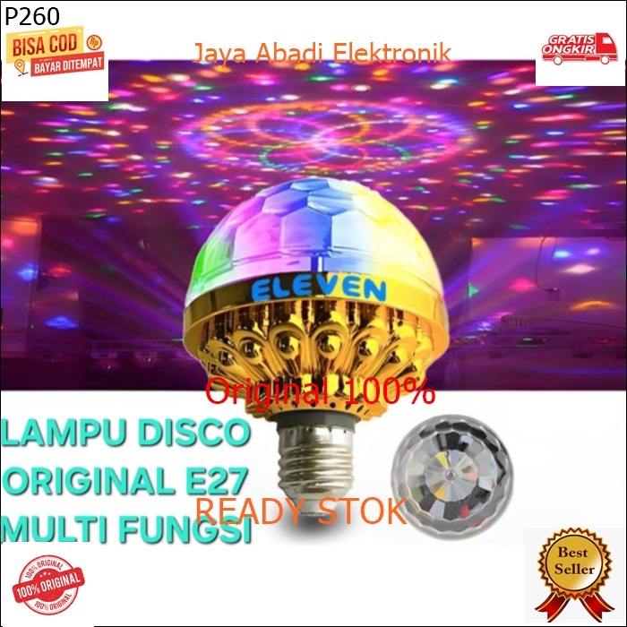 P260 ORIGINAL LAMPU LED E27 7 WATT W RGB LAMP DISCO DISKO DJ MUSIC PROYEKTOR HIAS ELEKTRIK interface
