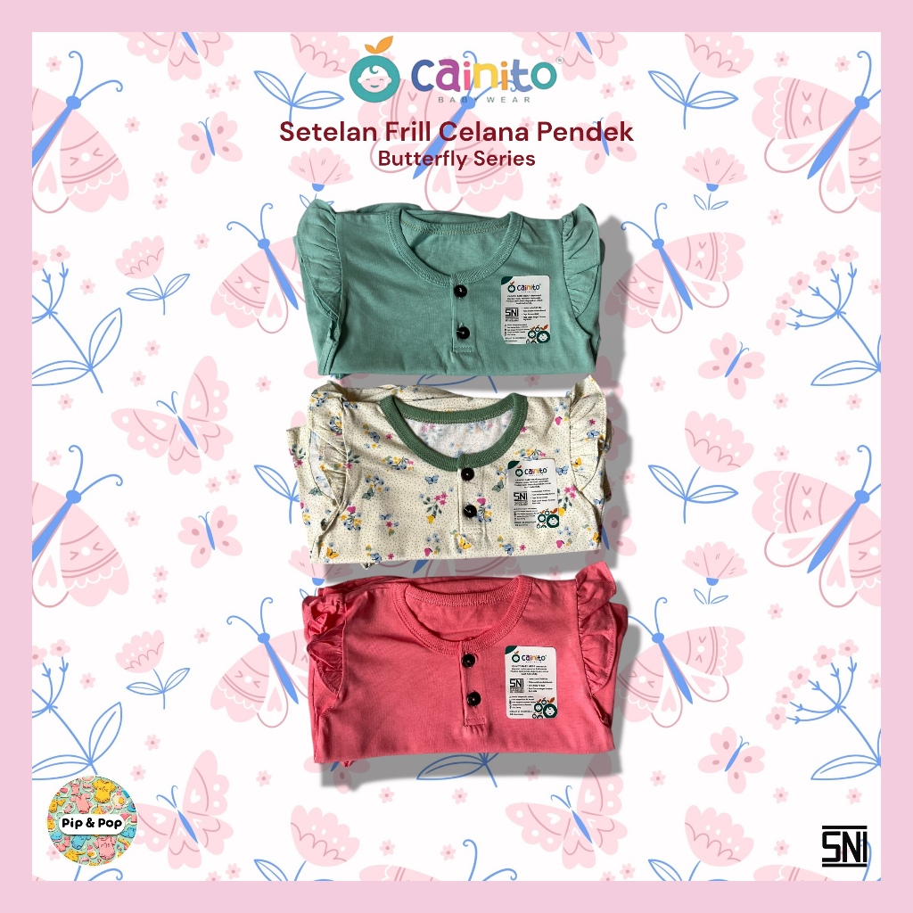 Cainito Setelan Frill Celana Pendek 3/4